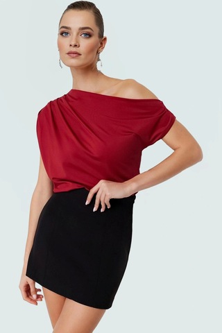 Frm Regular Kalıp Polyester Bluz Yazlık Şıklık Seçkin Malzeme bordo