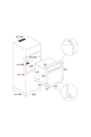 Teka HLB 8416 Airfry Fırın BK - TB 770 BK - TVT 90 BK Siyah Ankastre Set
