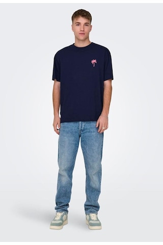 Only & Sons Onsmervyn Lıfe Rlx Summer Ss Tee 22029519 Lacivert 001
