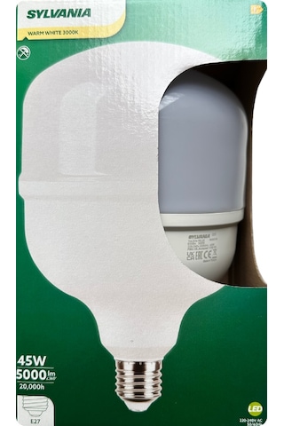 10 Adet Sylvania 45w 3000k Sarı Işık E27 Duylu Kalın Duy Torch Led Ampul