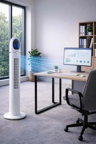 Acfn06 Kule Tipi Vantilatör 45w Uzaktan Kumandalı Sessiz Vantilatör Dokunmatik Led Ekranlı 3 M