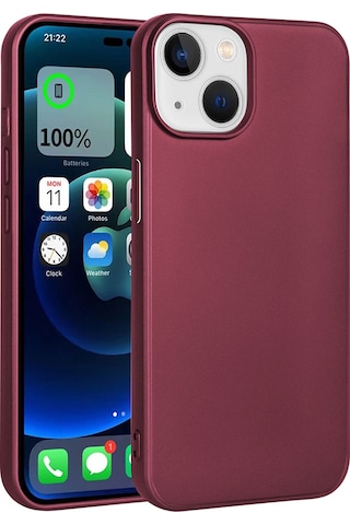 Apple Uyumlu iPhone 15 Tchs Premier Silikon Kılıf-mürdüm Mürdüm Mürdüm