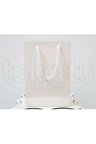 Beyaz Karton Çanta 25 Adet 20X25X10 Cm