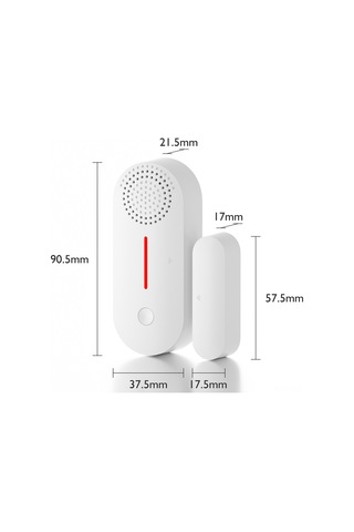 Yaozixa Tuya Wifi Akıllı Pencere-kapı Sensörü, Uzaktan Kontrol, 100db Sesli Alarm, 2 Adet Paket, Pil Dahil Değil