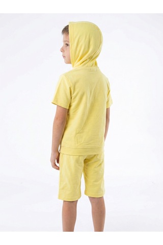 Xo Kids Erkek Çocuk Yazlık 2li Alt Üst Takım Tişort + Şort 8-14 Yaş 4221 Sarı