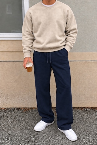 Tarz Cool Erkek Oversize Baggy Fit Eşofman Altı %100 Pamuk 3 İplik Şardonlu Bol Paça Rahat Kesim Lacivert