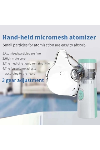 Tıbbi Sessiz Örgü Nebulizatör El Solunum Cihazı Atomizer Çocuk