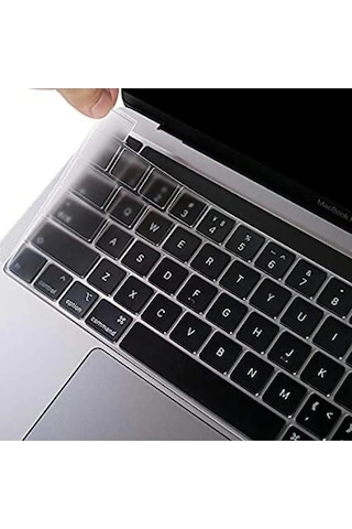 Apple Uyumlu MacBook Air 2023 15 Inc M2 A2941 Türkçe Q Klavye Slim Şeffaf Klavye Koruyucu Kılıf