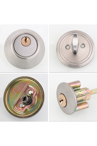 Kosona Stailnless Steel Gizlilik Kapı Kilidi, Bakır Kilideli Anahtar 3 Adet , 30-45mm Kalınlık, Yatak Odası/banyo