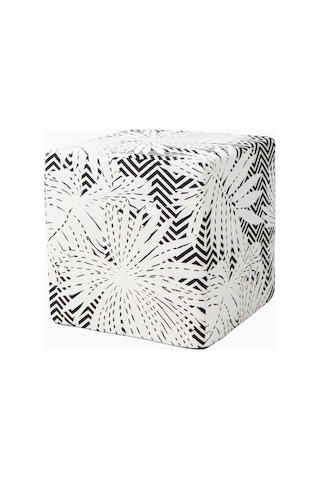 Missoni Ombre Floral Kare Puf, Siyah-beyaz Italyan Tasarımı