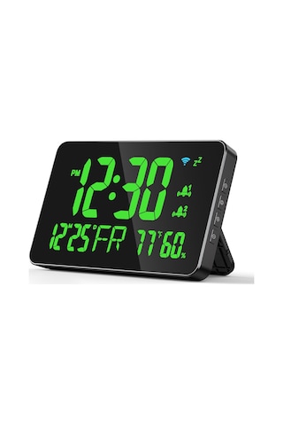 Singree Tuya Wifi Akıllı Sıcaklık Nem Saati - Geniş Açılı Led Ekran, Uzaktan Takip, Alarm Özellikli