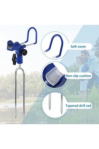 Novahub Paslanmaz Çelik Kırmızı/beyaz Balıkçılık Çubuğu Tutucu, 40x14cm, 290g