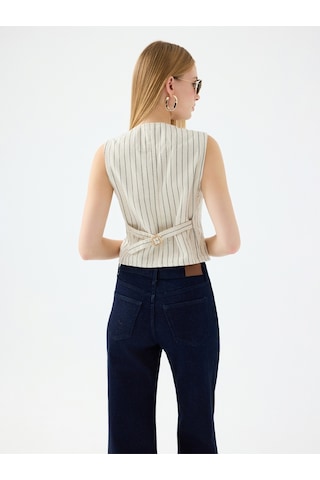 Slim Fit Kadın Yelek Denim