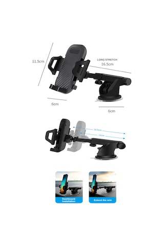 Batcell Universal Vantuzlu Araç İçi Araba Cep Telefonu Tutucu