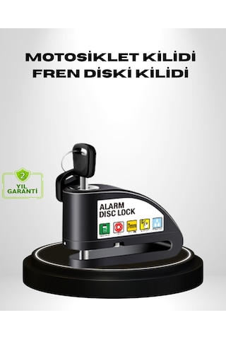 Northcity Titreşim Sensörlü Alarmlı Motosiklet Disk Kilidi 14mm Çelik Çift Kilitleme - Hırsızlık Önleme Sistemi