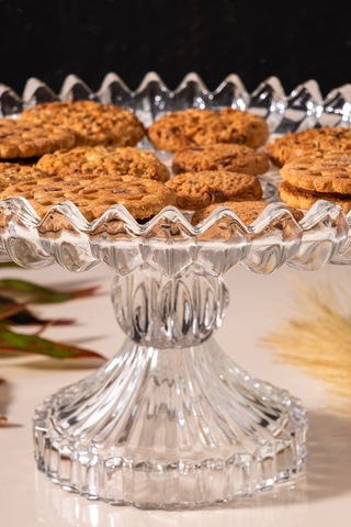 Mest Ayaklı Cam Çerezlik Ve Meyvelik - Şık Ve Çok Amaçlı Tasarım Şeffaf