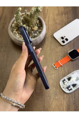 Apple iPhone 16 Pro Max Uyumlu Süper İnce Mat Ultra Thin Silikon Kılıf Lacivert