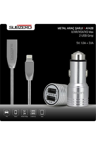 Araba Çakmaklık Şarj Aleti Kablosu Set Plus