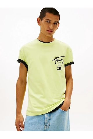 Tommy Hilfiger Tjm Reg Cıty Sıgn Ss Tee Ext Erkek Yeşil T-shirt - Dm0dm22553