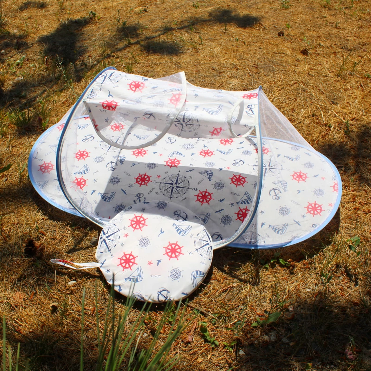 Çantalı Bebek Tül Sineklik Haşere Koruyucu Katlanabilir Bebek Cibinlik Bebek Gölgelik 120-60 CM