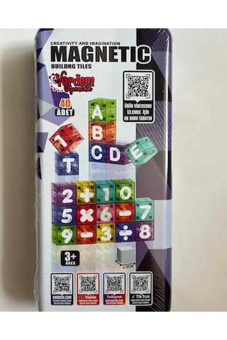 Manyetik Alfabe Ve Rakamlı Bloklar Çocuklar İçin 3 Boyutlu Renkli Mıknatıslı 40 Parça Manyetik