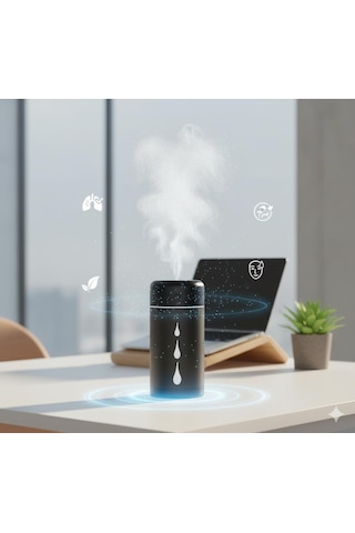 Space Buharlı Hava Temizleyici Siyah Araç İçi-ev-ofis