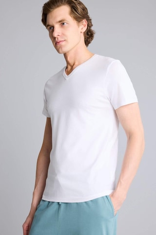 Defacto Slim Fit Dar Kesim V Yaka Üst L4884az25auwt34 Beyaz