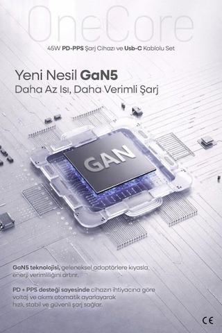 45w Usb-c Pd-pps Super Hız Şarj Adaptörü Ve 1m 5a Type-c To Type-c Kablo Siyah 3 Yıl