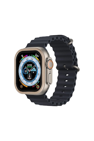 Newface Apple Uyumlu Watch Ultra 49mm Alüminyum Kasa Cam Ekran Koruyucu Semeglbl - 20 - Gold