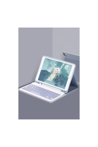 İpad Uyumlu Air 11 2024 Kılıf Kc01 Smart Klavyeli Tablet Kılıfı - Lacivert - 100 Diğer