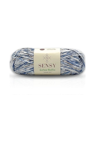 Sensy Premium Softee Raffia Yumuşak Çok Renkli Rafya İp Kağıt İp Ebruli El Örgü İpi Hobi İp Okyanus