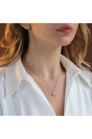 3 Yapraklı Yonca Gümüş Kolye Gümüş