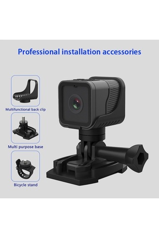 Artfulabode Wifi Su Spor Kamerası, Dahili Pil, Su Geçirmez, 1080p, Bisiklet İçin Açık Hava Kullanımı Siyah