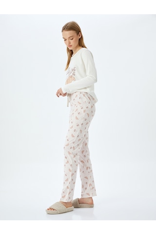 Koton Pamuklu Grafik Baskılı Pijama Takımı Gri 5wlk40066mk Gri
