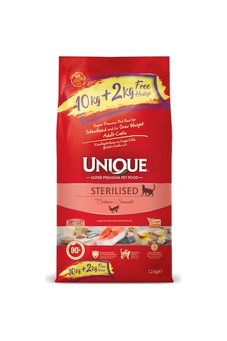 Unique Kısırlaştırılmış Sterilised Kedi Maması Somonlu 10+2 Kg
