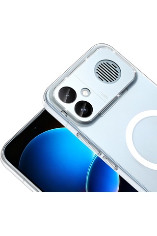 Xiaomi Poco F8 Ultra Kamera Korumalı M-safe Şarj Özellikli Şeffaf Zore London Sert Pc Kapak