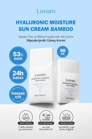 Luvum Bambu Özü ve Bitkisel Hyalüronik Asit içeren Nemlendirici Güneş Kremi Luvum Bamboo Sun