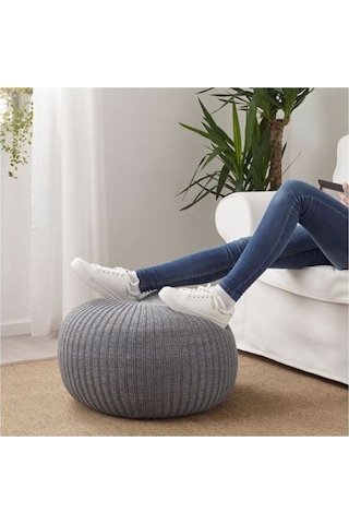 Puf 56 Cm Gri Renk Meridyendukkan Ev Dekorasyon Poliüretan Sünger Puf