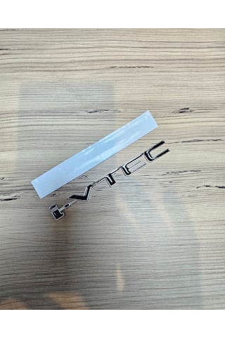 İ-vtec İthal Metal Bagaj Yazısı Krom Zemin Siyah Yazı 13cm-1,5cm Krom Siyah Etiket