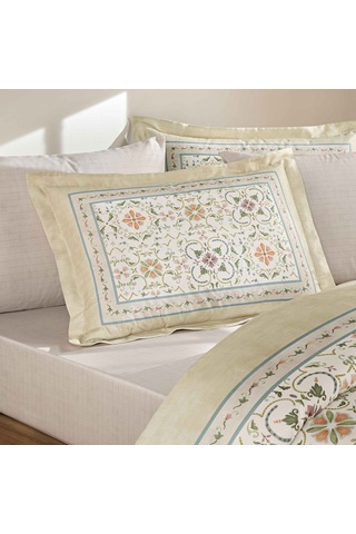Linens Solara Pamuk Saten Çift Kişilik Nevresim Takımı Sarı Sarı