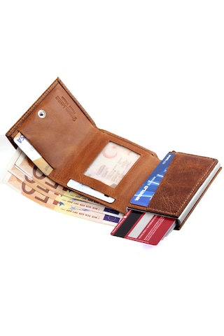 Ancora Leather Hakiki Deri Crazy Mekanizmalı Erkek Cüzdanı Taba