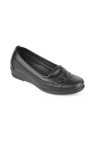 Ern Shoes Kadın Tam Ortopedik İçi Hakiki Deri Günlük Klasik Anne Ayakkabı Siyah