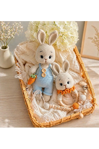 Amigurumi Tavşan 3 Lü Bebek Seti Amigurumi Tavşan 3 Lü Bebek Seti