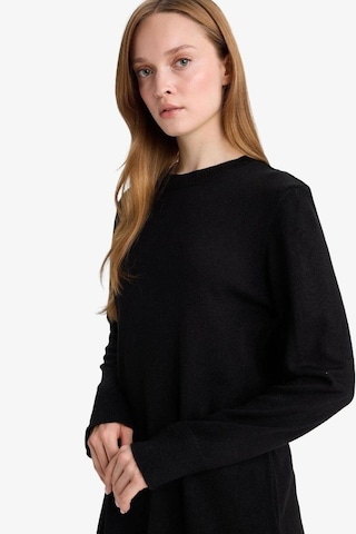 DeFacto Regular Fit Bisiklet Yaka Yırtmaçlı Basic Düz Triko Kazak Tunik H3431AZ24AUBK27