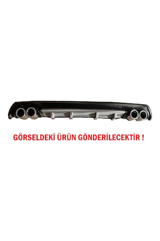 Toyota Corolla 2007-2012 Difüzör Arka Tampon Eki 4 Egzoz Çıkışlı Gri Lüx Tip