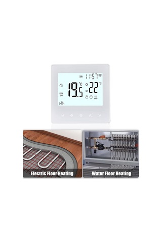 Tenfowee Wifi Akıllı Su Isıtma Termostati, Tuya Uygulaması, Beyaz Arka Işık, Dokunmatik Panel, 3a Yük, Sıcaklık Kontrolü 5-90 C