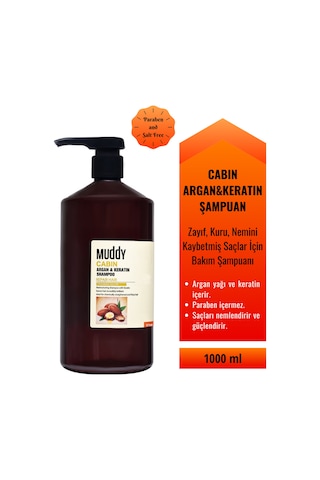 Muddy Cabin Argan & Keratin Şampuan 1 L + B-Tox & Keratin Krem 1 L