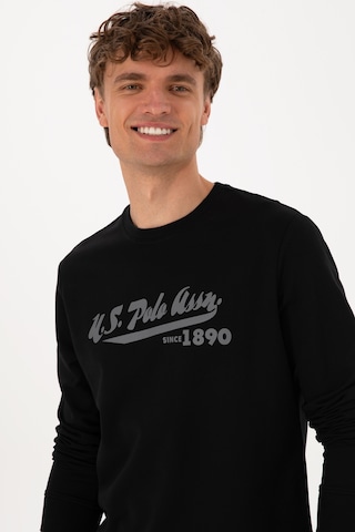 U.S. Polo Assn. Erkek Bisiklet Yaka Regular Fit Siyah İnce Sweatshirt 50316315-VR046
