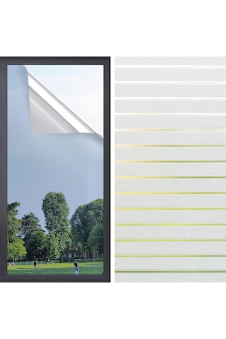 One Way Pencere Tonu, Buzlu Cam Pencere Filmi, 17.5 X 6,5 Feet