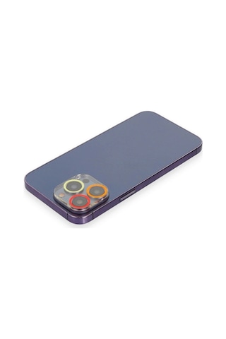 Apple, Uyumlu iPhone 12 Pro Renkli Kamera Lens Koruma Cam - Turuncu-kırmızı